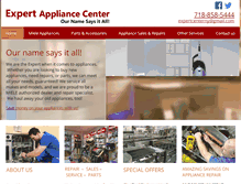Tablet Screenshot of expertappliancecenter.com